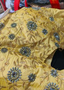 Beautiful Yellow & Grey Lehenga Set
