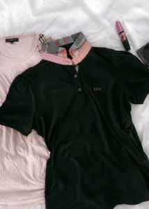 Bundle of 2 Tops: Pink (Burberry) &amp; Black
