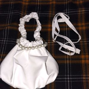 Stylish Cute Pearls White Handbags