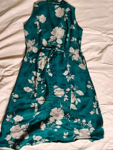 Stylish Teal Floral Sleeveless co-ord set