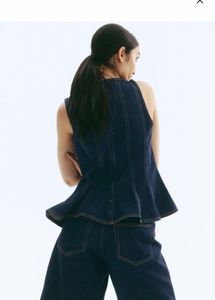 H&amp;M Denim Peplum Top