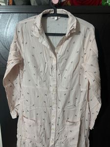 Cute Pink Shirt Dress -S