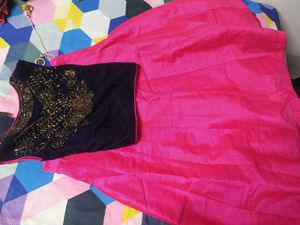 Pink Silk Lehnga With Side Ziper Blouse