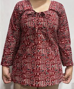 Maroon Printed Kurta with corset