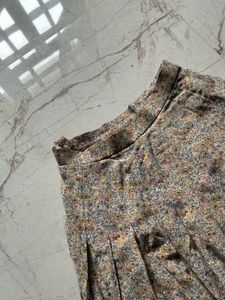 Floral Pleated Midi Skirt