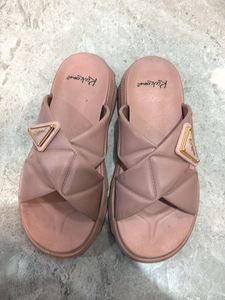 Pink Cross Strap Platform Sandals