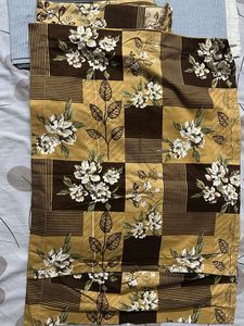 Brown floral print bedsheet set