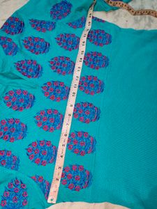 Teal Embroidered Kurti