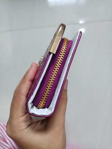 Vibrant Purple Floral Clutch Wallet
