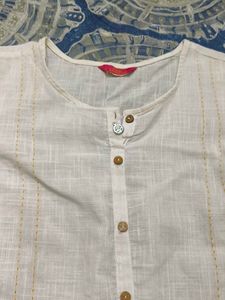 Elegant White Linen Kurta