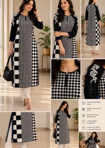 Black & White Kurta with palazzo