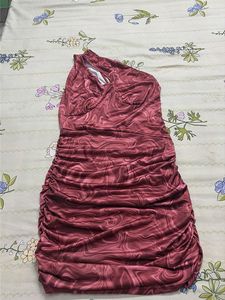 One-Shoulder  preety Marble Print Dress