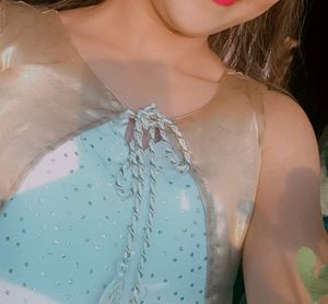 Sparkly White Dress with Gold Shrug