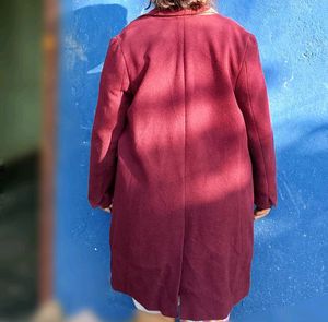 Maroon Velvet Long Coat