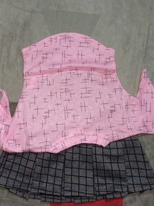 Cute Pink Bunny Top &amp; Skirt Set