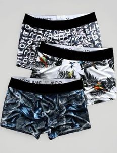 Men's stretchable silk boxer-brief-trunks. packof3