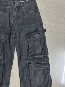 Stylish Grey Cargo Jeans