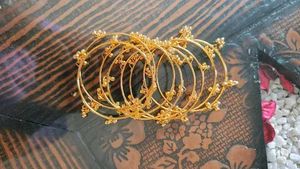Set of Golden Bangles with Bells