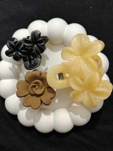 Set of 3 Flower Hair Claw Clips