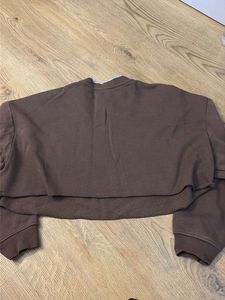 Brown Cropped Sweatshirt "National Athletics"