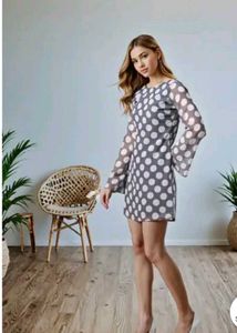 Elegant Polka Dot Dress(With Price Tag)