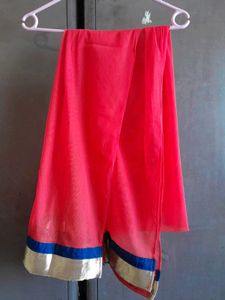 Teal Kurta Set with Red Dupatta