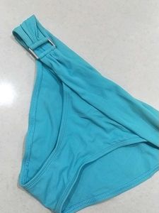 Turquoise Bikini Bottoms with Buckle Detail