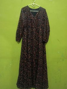 Elegant V-Neck Long Sleeve Maxi Dress