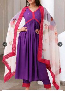 Vibrant Purple Kurta Set with Dupatta