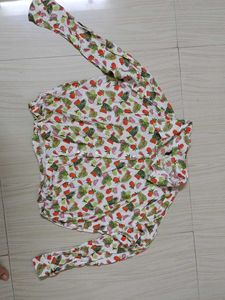 Fruity Print Button-Up Shirt