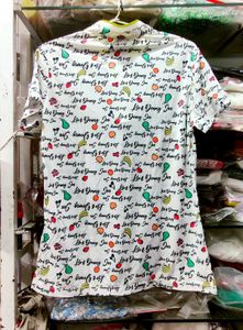 Cute Fruit Print Zipper Top