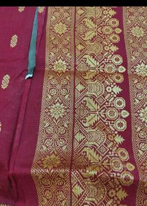 Elegant Cotton Maroon Saare