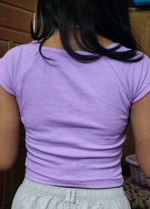 Cute Lilac Ribbed Crop Top