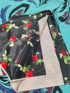 Satin silk saree with Red blouse