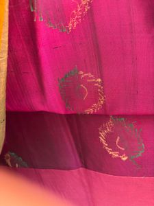 Wine Colored Feather N Leaf Motifs Pure Silk Sare