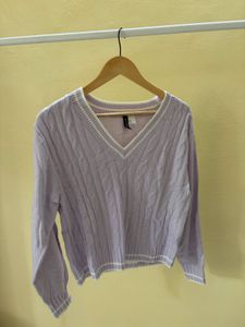 H&amp;M Lavender Cable Knit Sweater