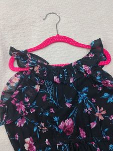 Chic Floral Print Ruffle Dress
