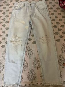 Light Wash Ripped Denim Jeans