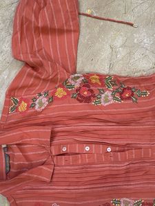 new Embroidered Striped dress
