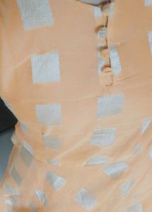 Vintage Peach Diamond Print Dress
