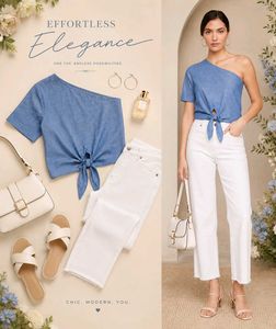 Chic One-Shoulder Tie-Front Top