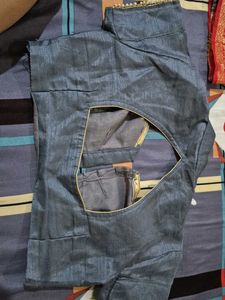 Grey Embroidered saree