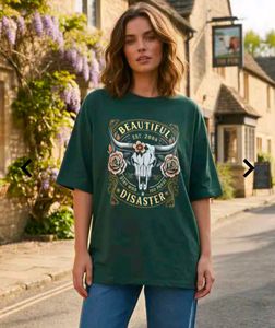 Green Graphic Print Oversized T-Shirt