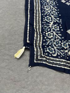 Navy Blue Printed Kurta Set with Dupatta