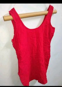 Red Sleeveless Tank Top short kurti re