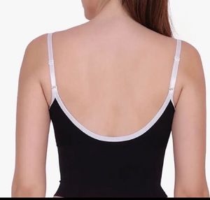 Black Sports Bra with White Trim