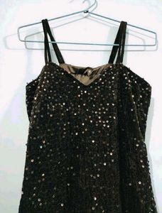 Sparkling Black Sequin Maxi Dress