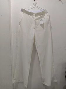 White Wide-Leg Bootcut Pant