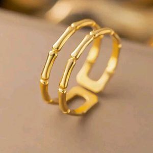 anti tarnish Bamboo Double Ring