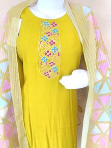 Yellow Kurta Set with Dupatta